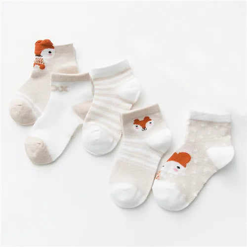 5 Pairs Infant Baby Socks - Soft and Adorable - INFANTSY