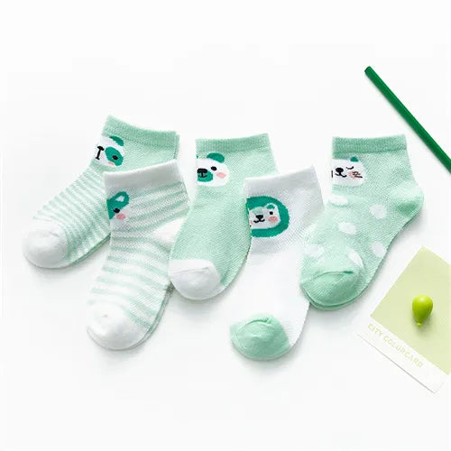 5 Pairs Infant Baby Socks - Soft and Adorable - INFANTSY