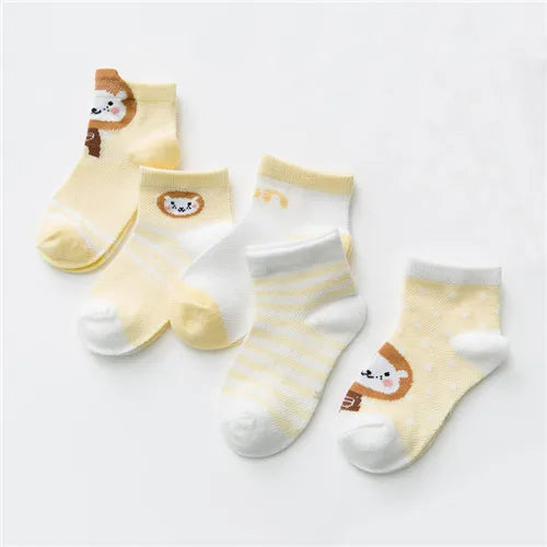 5 Pairs Infant Baby Socks - Soft and Adorable - INFANTSY