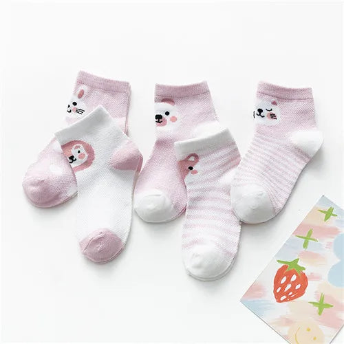 5 Pairs Infant Baby Socks - Soft and Adorable - INFANTSY