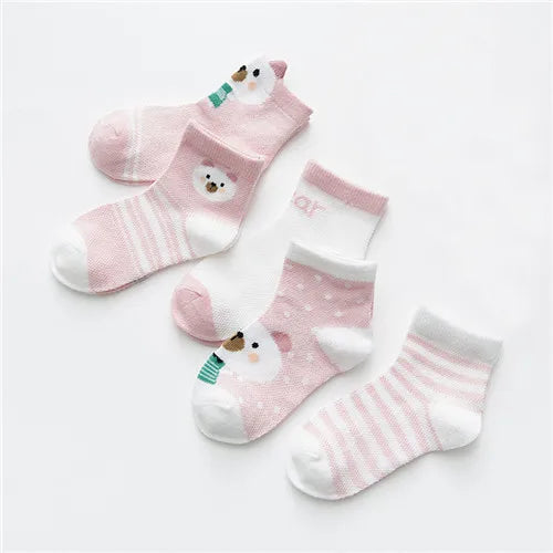 5 Pairs Infant Baby Socks - Soft and Adorable - INFANTSY