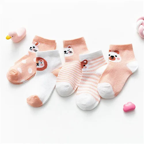 5 Pairs Infant Baby Socks - Soft and Adorable - INFANTSY