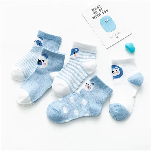 5 Pairs Infant Baby Socks - Soft and Adorable - INFANTSY