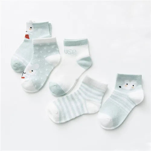 5 Pairs Infant Baby Socks - Soft and Adorable - INFANTSY