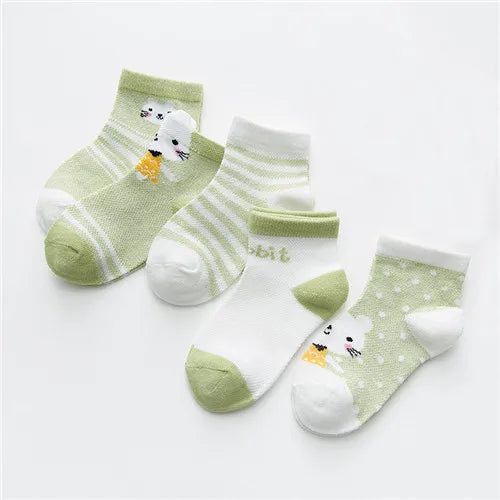 5 Pairs Infant Baby Socks - Soft and Adorable - INFANTSY