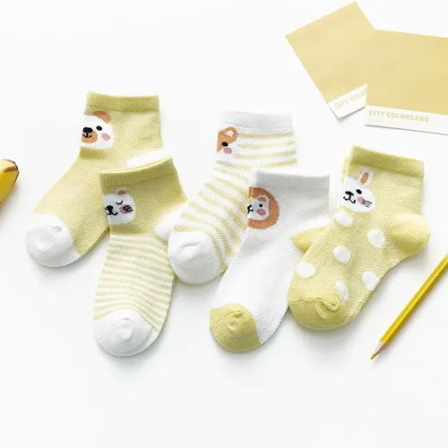 5 Pairs Infant Baby Socks - Soft and Adorable - INFANTSY