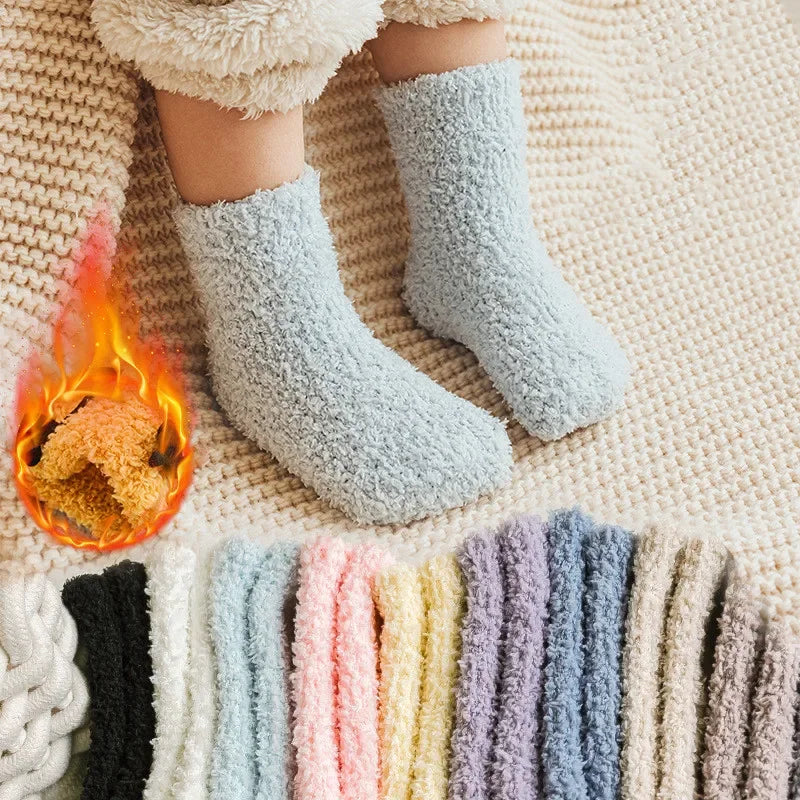 Winter Lolita Cozy Coral Fleece Socks - INFANTSY